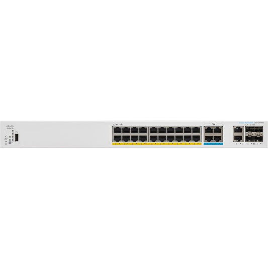 CISCO BUSINESS 350 SERIES MANAGED SWITCH, RACK-MOUNTABLE, 10/100/1000 POE+ PORTS