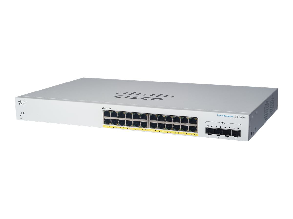 CBS220 SMART 24-PORT GE, POE, 4X1G SFP